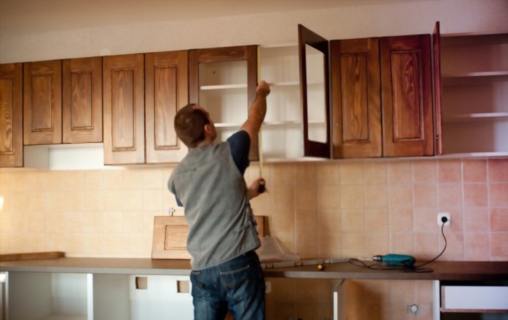 Cabinet door installion.